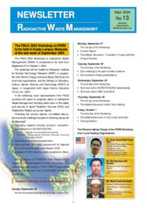 NEWSLETTER RADIOACTIVE WASTE MANAGEMENT SeptNo.13