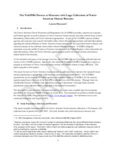 Archaeology of the Americas / Native American Graves Protection and Repatriation Act / Native American religion / Humanities / Repatriation / Americas / Inventory / Archaeology / Robert S. Peabody Museum of Archaeology / Art history / Native American art / 101st United States Congress