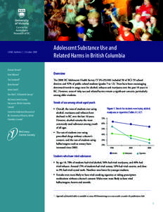 CARBC Bulletin 5 | October[removed]Adolescent Substance Use and Related Harms in British Columbia  Duncan Stewart¹