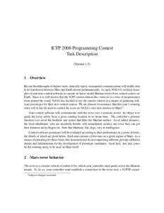ICFP 2008 Programming Contest Task Description (Version