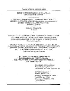 Nos, , IN THE UNITED STATES COURT OF APPEALS FOR THE NINTH CIRCUIT  CONSEJO de DESARROLLO ECONOMICO de MEXICALI, A.C.;