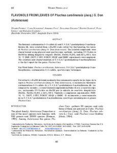 Flavonols / Flavonoids / Phenols / Physics / Pluchea / Nuclear magnetic resonance spectroscopy / Isorhamnetin / O-methylated flavonoid / Two-dimensional nuclear magnetic resonance spectroscopy / Nuclear magnetic resonance / Spectroscopy / Chemistry