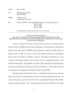 Microsoft Word - TBNRD BW Plan hearing notice[removed]doc