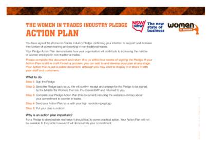 Family & THE WOMEN IN TRADES INDUSTRY PLEDGE ACTION PLAN  Community Services