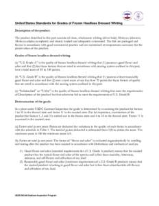 Subpart B-United States Standards for Grades of Frozen Headless Dressed Whiting