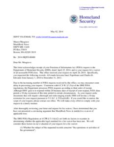 U.S. Department of Homeland Security Washington, DCHomeland Security Privacy Office, Mail Stop 0655