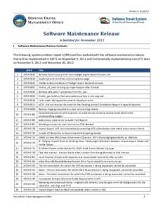 Version 3, [removed]DEFENSE TRAVEL MANAGEMENT OFFICE  Software Maintenance Release