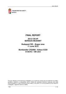 [removed]4P  FINAL REPORT[removed]4P SERIOUS INCIDENT Budapest FIR – Bugac area