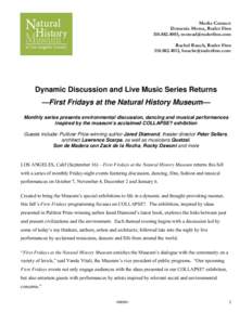 Eclectic Discussion and Live Music Series