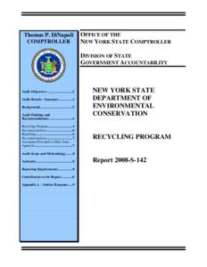 Thomas P. DiNapoli COMPTROLLER OFFICE OF THE NEW YORK STATE COMPTROLLER DIVISION OF STATE