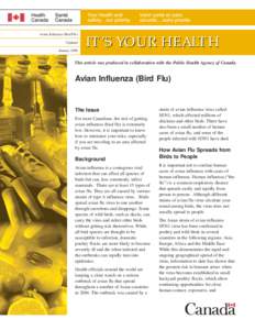 Avian Influenza (Bird Flu) Updated January 2008 IT’S YOUR HEALTH