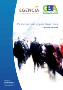 Perspectives on European Travel Policy Executive Summary Prepared by  Tom Wilkinson