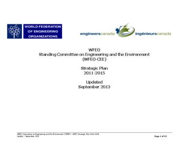 WORLD FEDERATION OF ENGINEERING ORGANIZATIONS WFEO Standing Committee on Engineering and the Environment