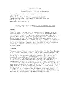 COMMAND HISTORY Command Composition and Organization Command Short Title: USS KLAKRING (FFG 42) UIC: 21109 ISIC: Commander, Destroyer Squadron FOURTEEN Commanding Officer: CDR James S. Maynard, USN, and