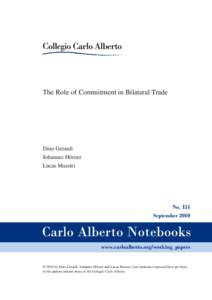 The Role of Commitment in Bilateral Trade