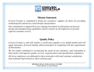 Microsoft Word - Quality Policy and Mission Statement Doc.doc