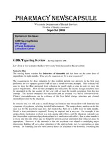 Pharmacy NewsCapsule - September/October, 2008
