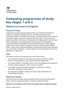 Computing / Algorithm / Information and communication technologies in education / National Curriculum / Electronics / Outline of computer science / Computer-supported collaboration / Education / Technology / Computer