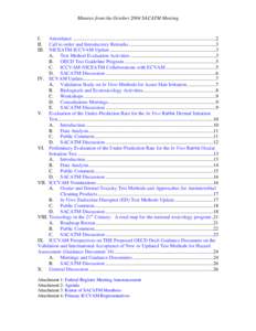 Minutes from the October 2004 SACATM Meeting  I. 	 Attendance ..................................................................................................................2 II.	 Call to order and Introductory Remark