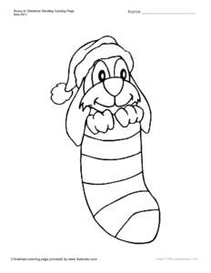 Bunny in Christmas Stocking Coloring Page