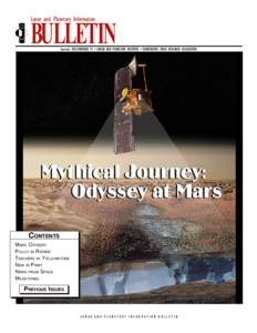 BULLETIN Lunar and Planetary Information Summer 2002/NUMBER 93 • LUNAR AND PLANETARY INSTITUTE • UNIVERSITIES SPACE RESEARCH ASSOCIATION  Mythical Journey: