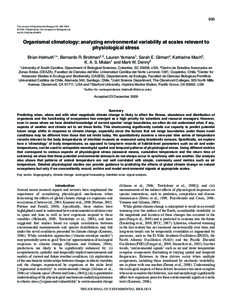 995 The Journal of Experimental Biology 213,  © 2010. Published by The Company of Biologists Ltd doi:jebOrganismal climatology: analyzing environmental variability at scales relevant to