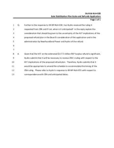 SR‐PUB‐NLH‐028  Rate Stabilization Plan Rules and Refunds Application  Page 1 of 1  1   Q. 