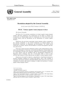 United Nations  General Assembly A/RES[removed]Distr.: General