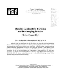 PRISON LAW OFFICE General Delivery, San Quentin CA[removed]Telephone[removed]  Fax[removed]www.prisonlaw.com  Director: