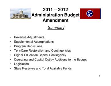 Microsoft PowerPoint[removed]Administration Budget Amendment[removed]ppt