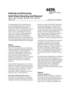 Defining and Measuring Solid Waste Recycling and Disposal