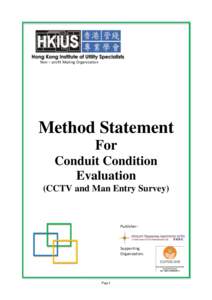 Conduit Condition Evaluation(CCTV and Man Entry Survey)  Method Statement Non – profit Making Organization