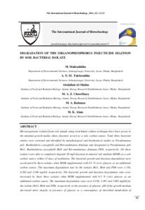 Pyrimidines / Bacteriology / Pseudomonas / Burkholderia / Pesticide toxicity to bees / Proteus vulgaris / Bacteria / Microbiology / Diazinon