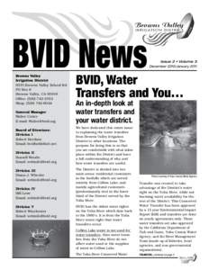 BVID News Browns Valley Irrigation District  9370 Browns Valley School Rd. PO Box 6 Browns Valley, CA 95918