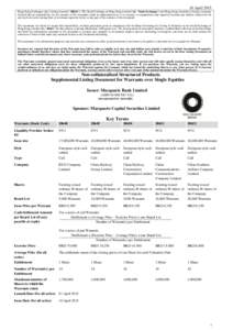 10 April 2015 Hong Kong Exchanges and Clearing Limited (“HKEx”), The Stock Exchange of Hong Kong Limited (the “Stock Exchange”) and Hong Kong Securities Clearing Company Limited take no responsibility for the con