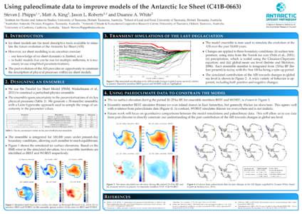 Using paleoclimate data to improve models of the Antarctic Ice Sheet (C41B,∗ 2  3,4