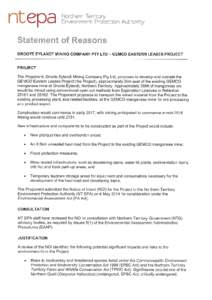 Groote Eylandt / Conservation in Australia / Environmental law / Environmental impact assessment / Environment Protection and Biodiversity Conservation Act / Environmental impact statement / Threatened species / Environmental protection / United States Environmental Protection Agency / Environment / Earth / Impact assessment