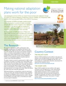 Case Study  Making national adaptation plans work for the poor  Canadian Coalition on