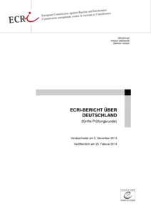 CRIVersion allemande German version ECRI-BERICHT ÜBER DEUTSCHLAND