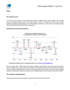 OECD Composite Indicators – 9 July 2010  China     