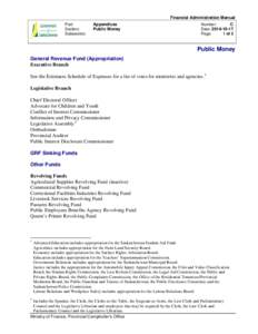 Financial Administration Manual Part: Section: Subsection:  Appendices