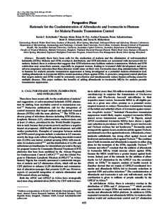 Am. J. Trop. Med. Hyg., 91(4), 2014, pp. 655–662 doi:[removed]ajtmh[removed]Copyright © 2014 by The American Society of Tropical Medicine and Hygiene Perspective Piece Rationale for the Coadministration of Albendazole 