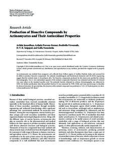 Production of Bioactive Compounds by Actinomycetes and Their Antioxidant Properties