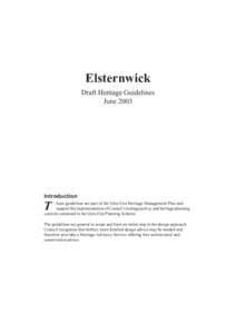 Elsternwick Draft Heritage Guidelines June 2003 Introduction