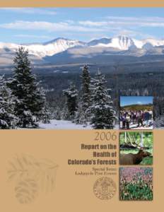 February 2007 It is with a sense of urgency that we present the 2006 Report on the Health of Colorado’s Forests. This is the sixth in a series of reports developed by the Colorado State Forest Service with the guidan