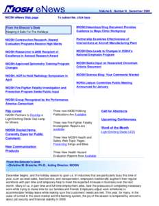 NIOSH eNews - December 2008