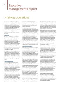 8  Executive management’s report  > railway operations