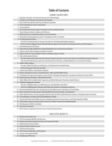 Table of Contents SURVEY SALARY DATA 1	 Population, Valuation, County Commissioner, and County Manager 	 2	 Assistant County Manager and Assistant to the Manager