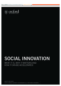 skoll centre for social entrepreneurship	  Working paper social innovation what it is, why it matters and