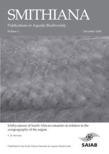 SMITHIANA Publications in Aquatic Biodiversity Bulletin 6 December 2005